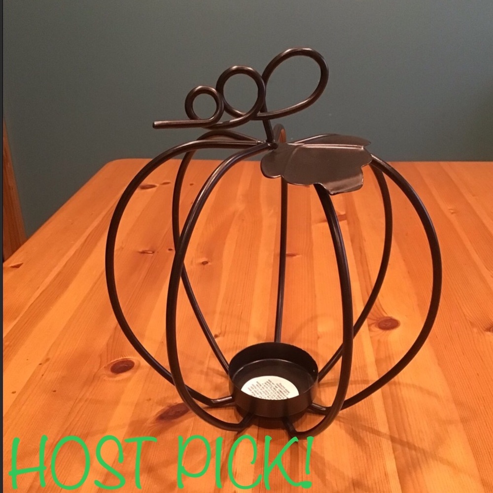 BRONZE PUMPKIN TEALIGHT HOLDER METAL FALL DECOR